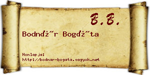Bodnár Bogáta névjegykártya
